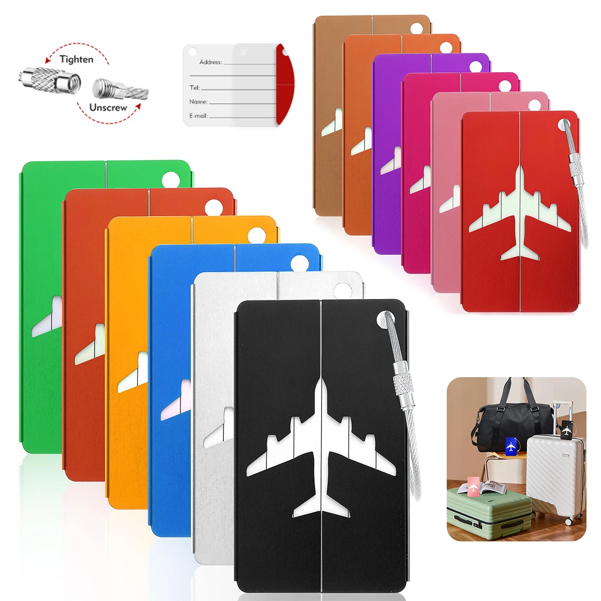 Travel Accessories On Plane - 알루미늄 합금 여행 수하물 태그 교수형