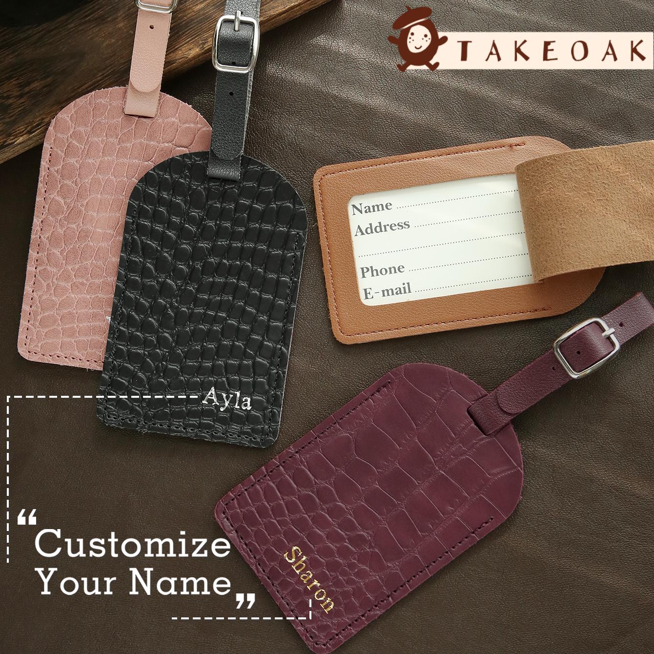 맞춤형 이름 각인 악어 가죽 질감 수하물 태그 조절 가 - Travel Accessories Luggage Straps 리뷰 및 가격