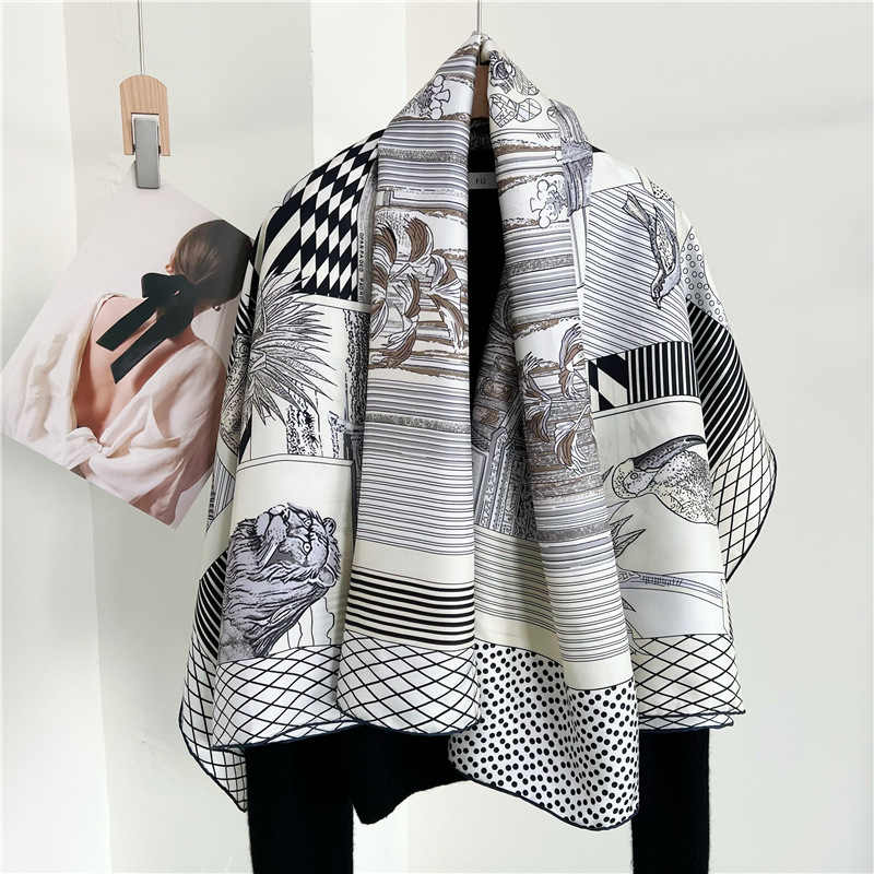 대형 실크 스카프 브랜드 디자이너 손으로 감은 가장자리 - Travel Accessories Designer 리뷰 및 가격