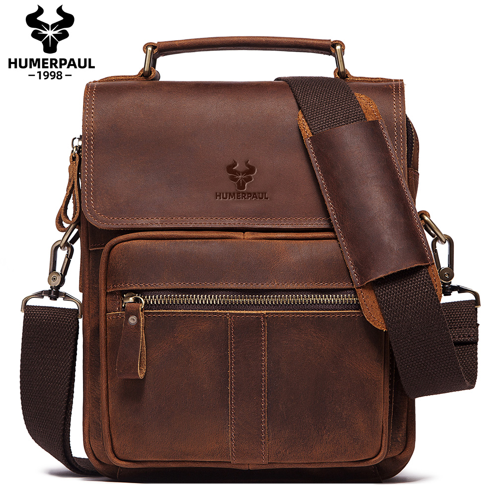 HUMERPAUL 정품 가죽 남성용 숄더 백 럭셔리 작 - Travel Accessories Luxury 리뷰 및 가격