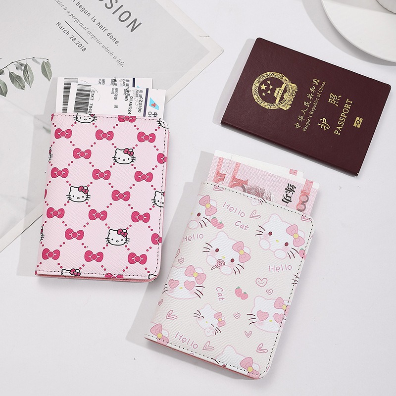 헬로 키티 여성 여권 커버 PU 가죽 다기능 신용 카드 - Travel Accessories Australia 리뷰 및 가격