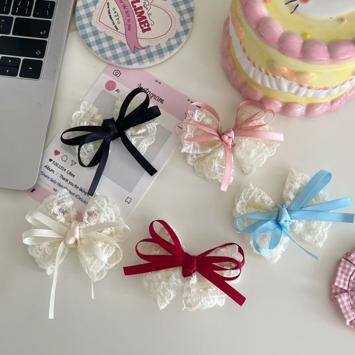 2Pcs 우아한 레이스 보우 머리핀 여성 패션 레드 리 - Travel Accessories Designer 리뷰 및 가격