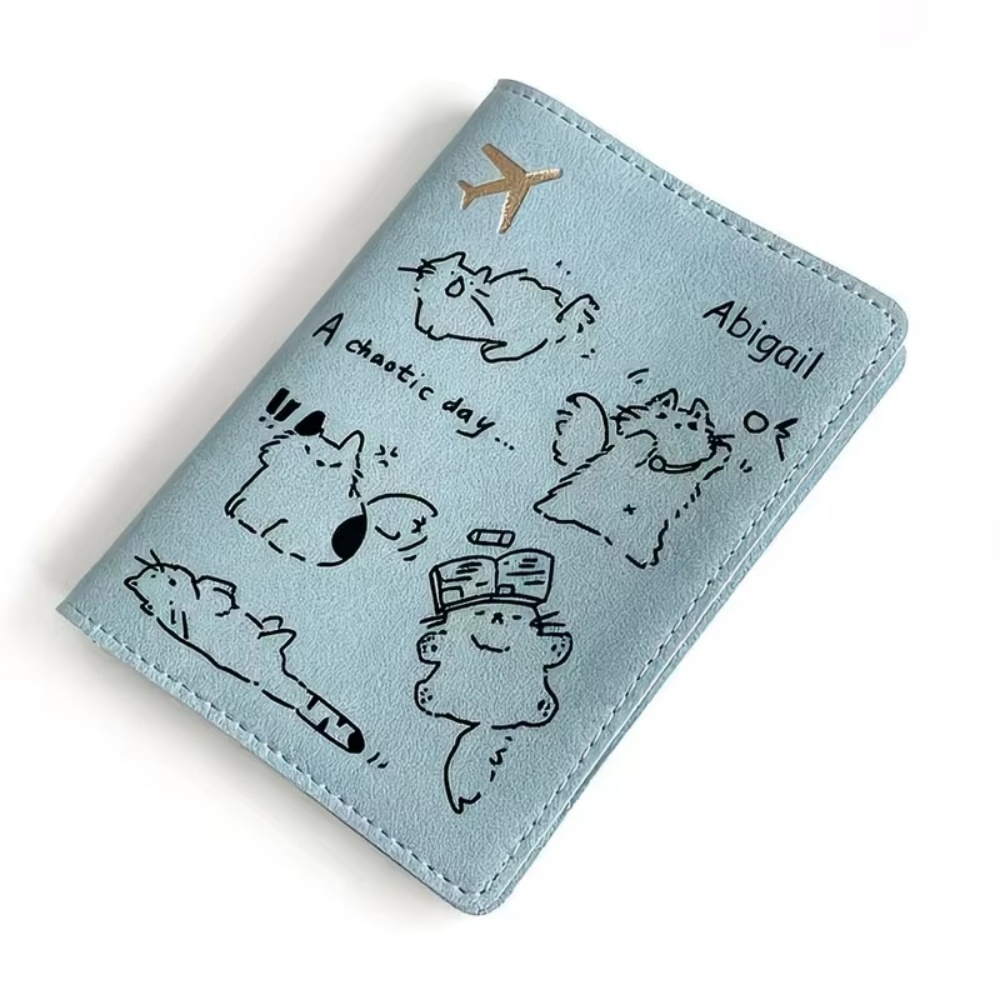 맞춤형 이름 PU 여권 케이스, 귀여운 만화 고양이 디 - Travel Accessories Designer 리뷰 및 가격