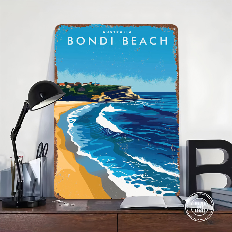 본다비 비치 호주 여행 포스터 맞춤형 빈티지 금속 간판 - Travel Accessories Australia 리뷰 및 가격