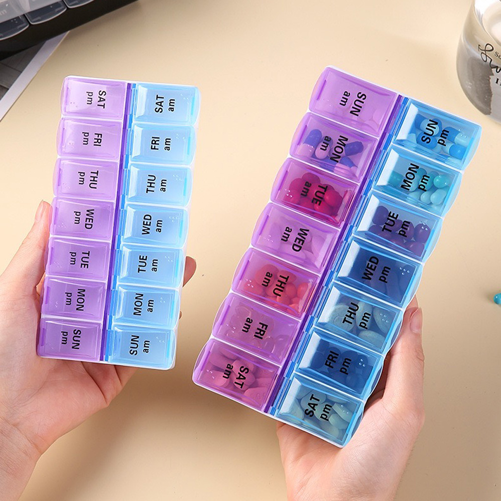 14개의 칸막이가 있는 독립형 알약 케이스 휴대용 약통 - Travel Accessories Box 리뷰 및 가격