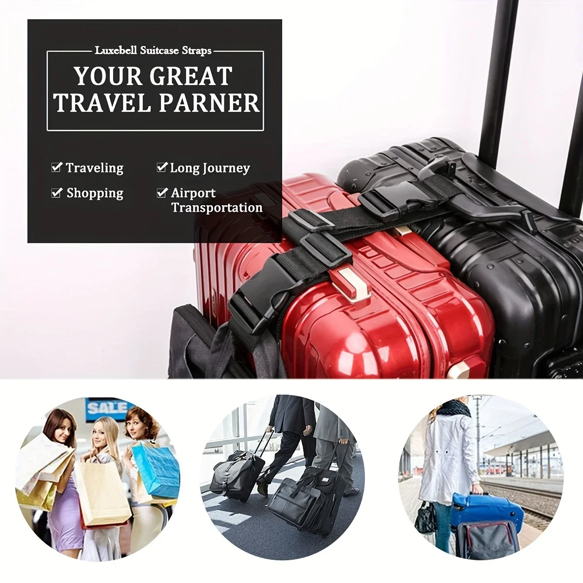 1pc 간단한 조절 가능한 수하물 스트랩, 여행 가방  - Travel Accessories Luggage Straps 리뷰 및 가격