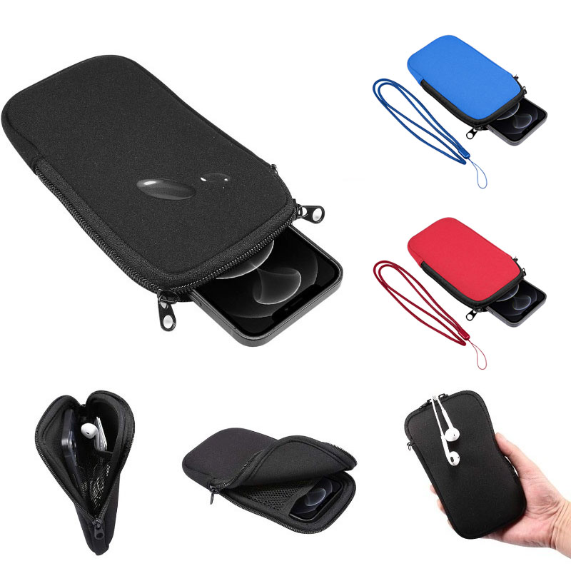 네오프렌 지퍼 휴대폰 가방 솔리드 컬러 충격 방지 휴대 - Travel Accessories Box 리뷰 및 가격
