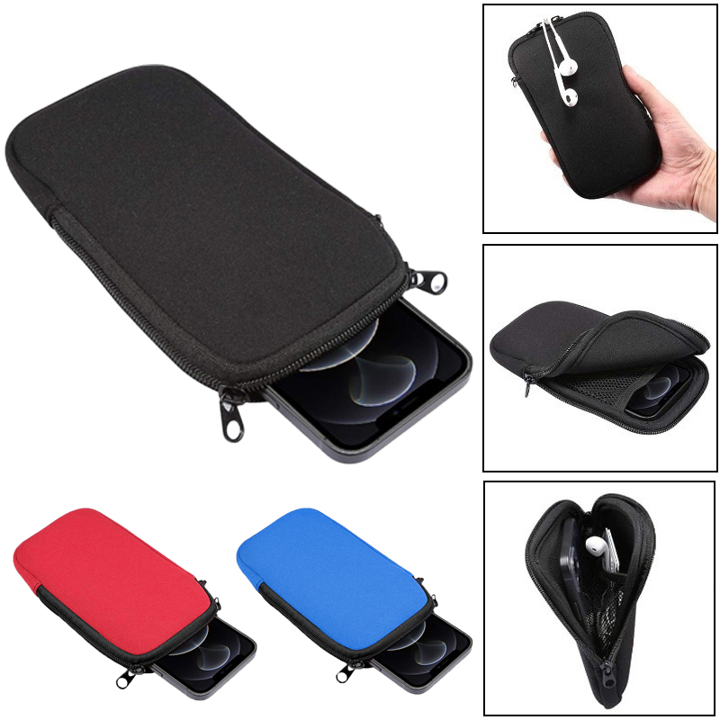 네오프렌 지퍼 휴대폰 가방 솔리드 컬러 충격 방지 휴대 - Travel Accessories Box 리뷰 및 가격
