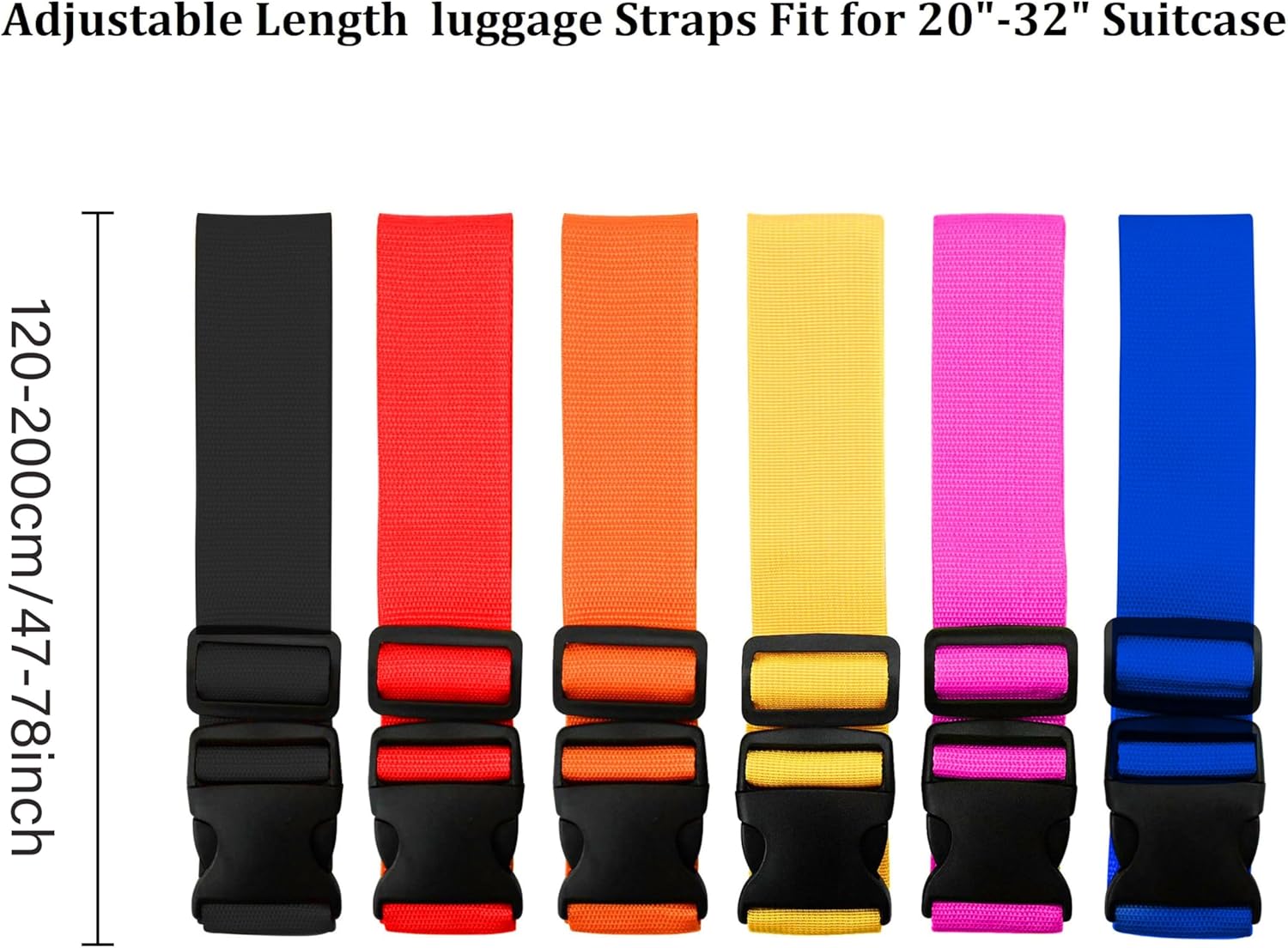 2팩 조절 가능한 수하물 스트랩 밝은 색상의 여행 가방 - Travel Accessories Luggage Straps 리뷰 및 가격