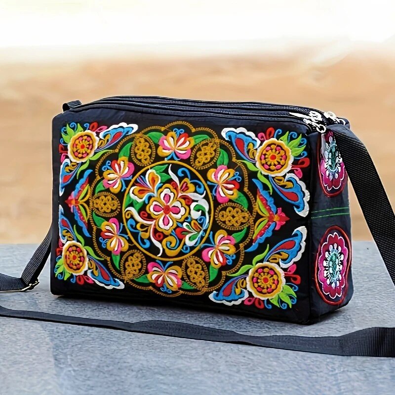 여성용 수 놓은 꽃 나일론 크로스 바디 백 여성용 럭셔 - Travel Accessories Luxury 리뷰 및 가격