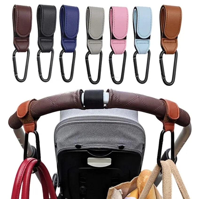2개 가죽 카트 훅 유모차 훅 PU 조절 가능한 유모차 - Travel Accessories For 1 Year Old 리뷰 및 가격