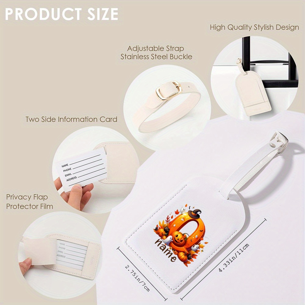 호박과 유령 디자인의 맞춤형 할로윈 테마 수하물 태그, - Travel Accessories Designer 리뷰 및 가격