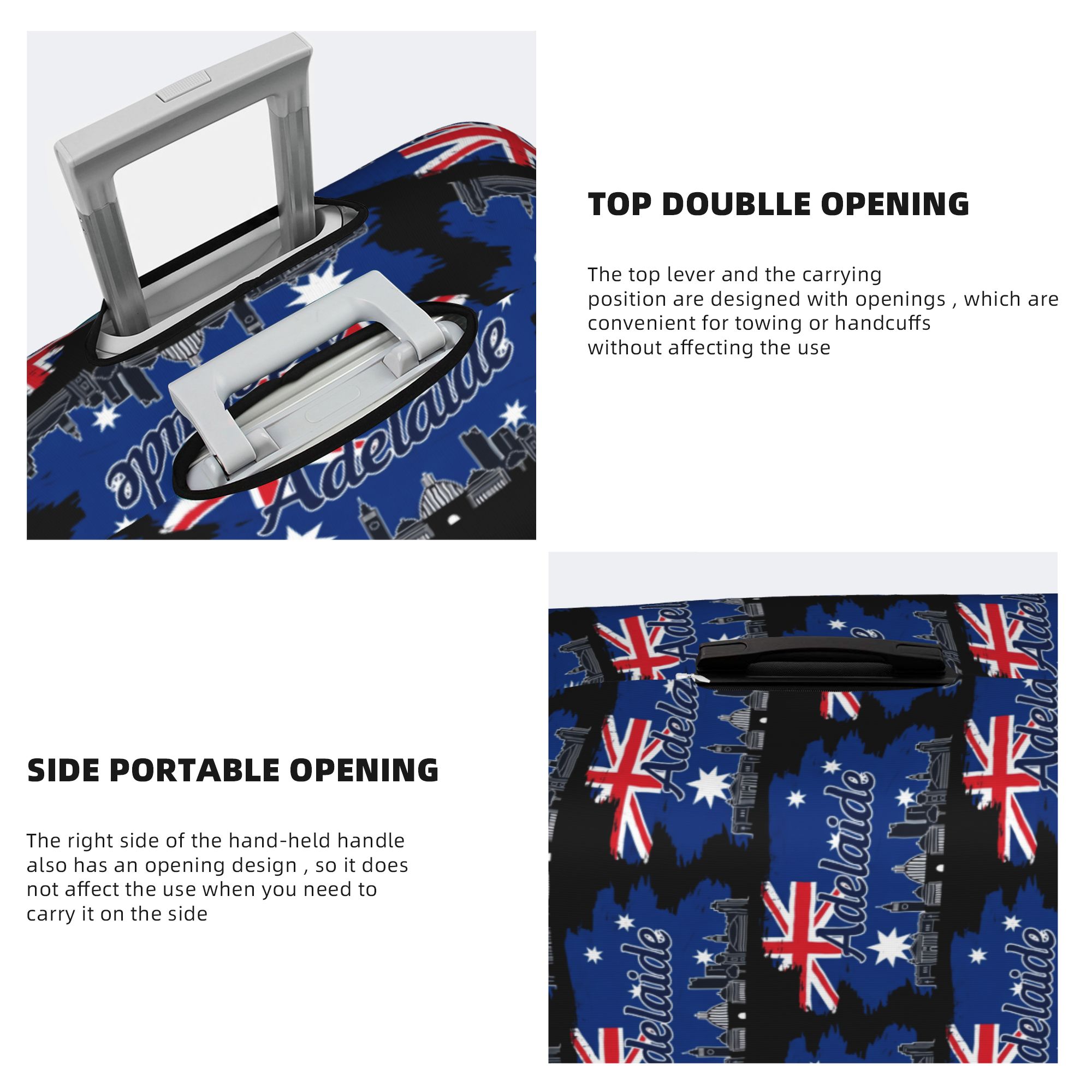 재미있는 애들레이드 호주 스카이라인 플래그 수하물 커버 - Travel Accessories Australia 리뷰 및 가격
