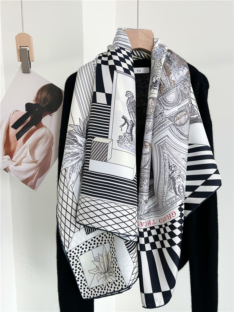 대형 실크 스카프 브랜드 디자이너 손으로 감은 가장자리 - Travel Accessories Designer 리뷰 및 가격
