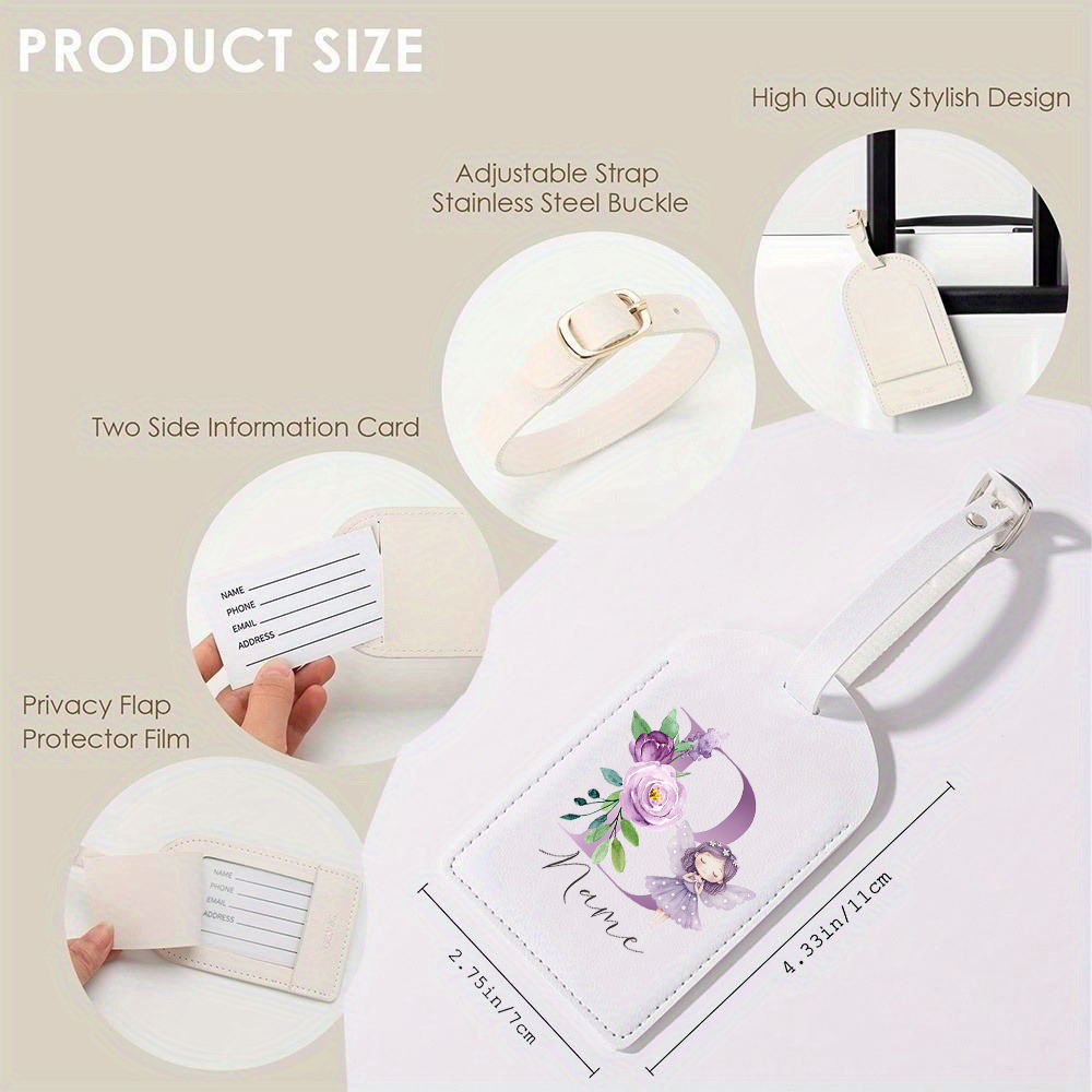 맞춤형 PU 수하물 태그, 꽃요정 디자인 패션 레터 프 - Travel Accessories Designer 리뷰 및 가격