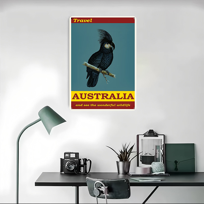 호주 여행 틴 포스터 맞춤형 벽 장식 레트로 빈티지 금 - Travel Accessories Australia 리뷰 및 가격
