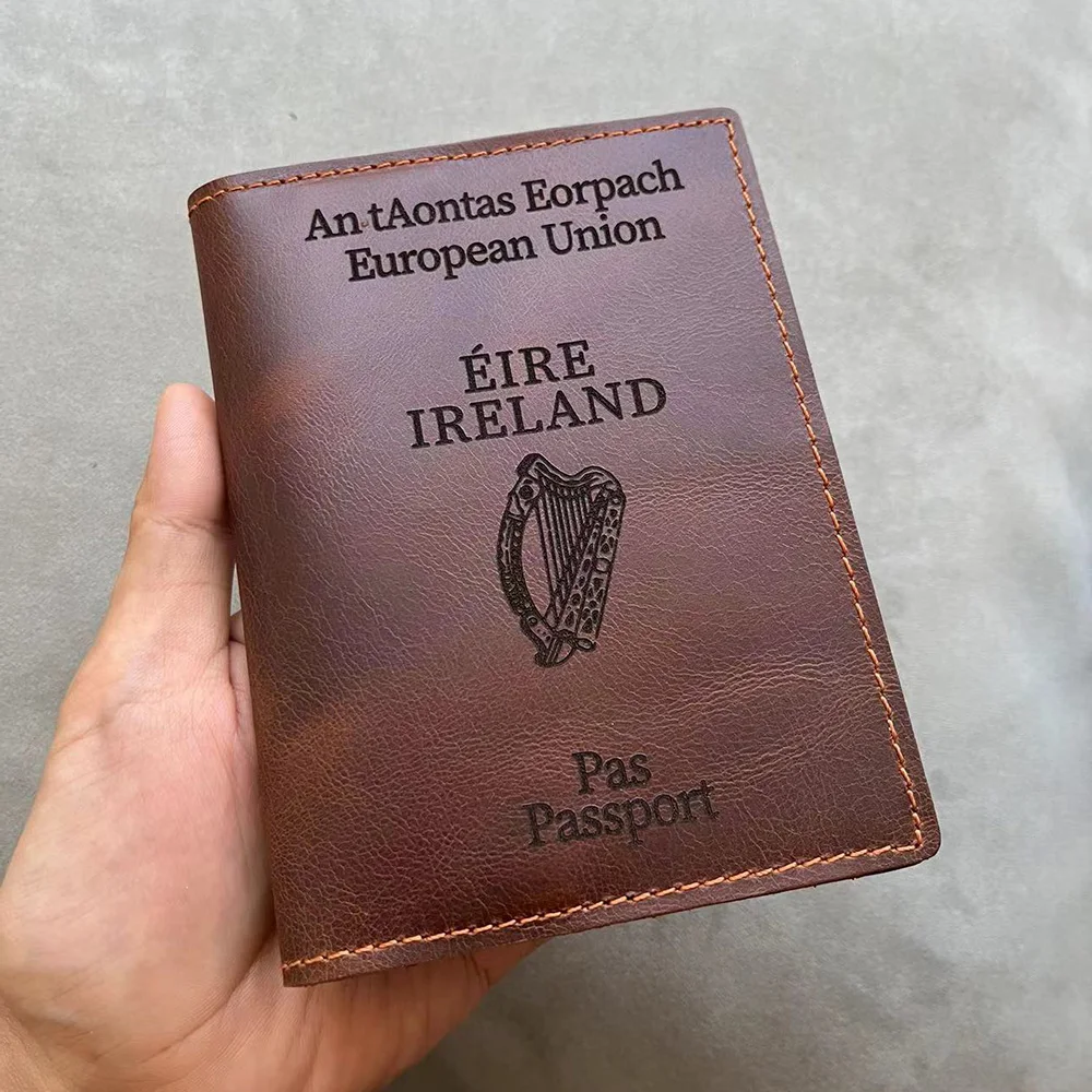 맞춤형 가죽 아일랜드 여권 커버, 빈티지 정품 가죽 아 - Travel Accessories Ireland 리뷰 및 가격