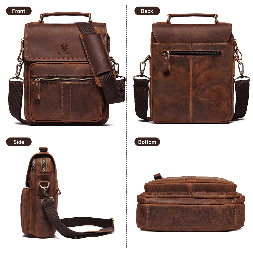 HUMERPAUL 정품 가죽 남성용 숄더 백 럭셔리 작 - Travel Accessories Luxury 리뷰 및 가격
