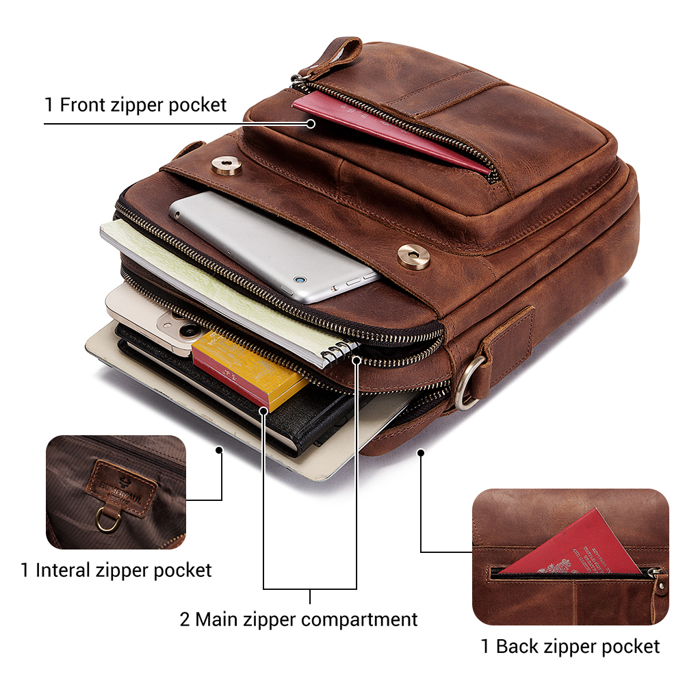 HUMERPAUL 정품 가죽 남성용 숄더 백 럭셔리 작 - Travel Accessories Luxury 리뷰 및 가격