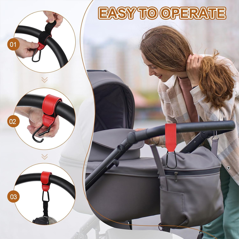 2개 가죽 카트 걸이 아기 유모차 걸이 PU 조절 가능 - Travel Accessories For 1 Year Old 리뷰 및 가격