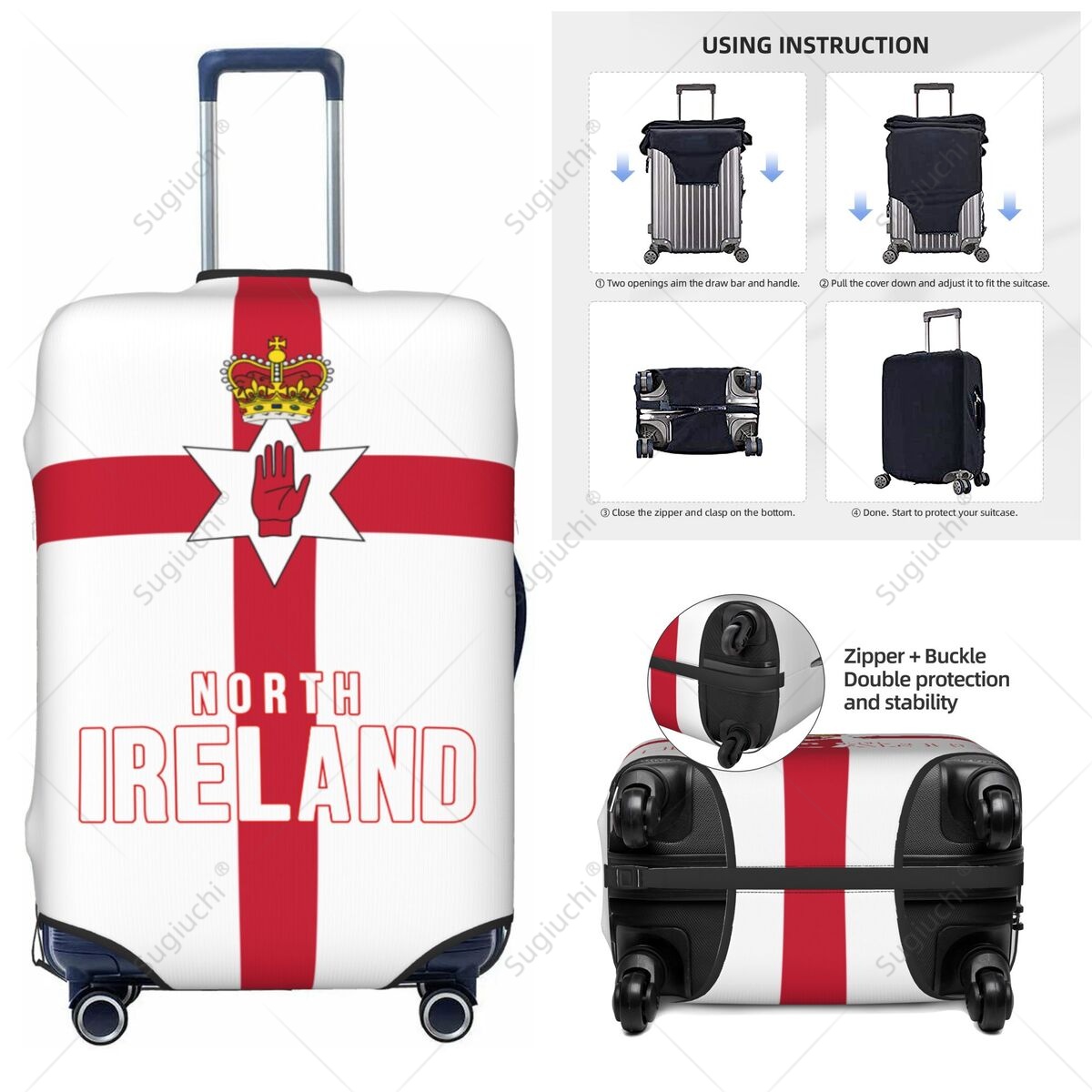 북아일랜드 국기 수하물 커버 여행 가방 탄성 먼지 케이 - Travel Accessories Ireland 리뷰 및 가격