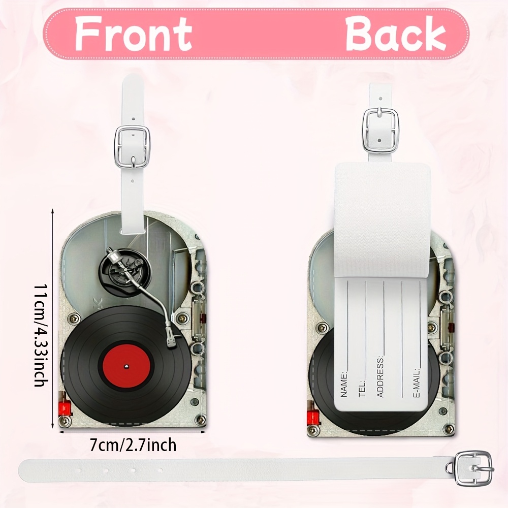 빈티지 LP 레코드 플레이어 모양 수하물 태그 PU 분 - Travel Accessories Luggage Straps 리뷰 및 가격