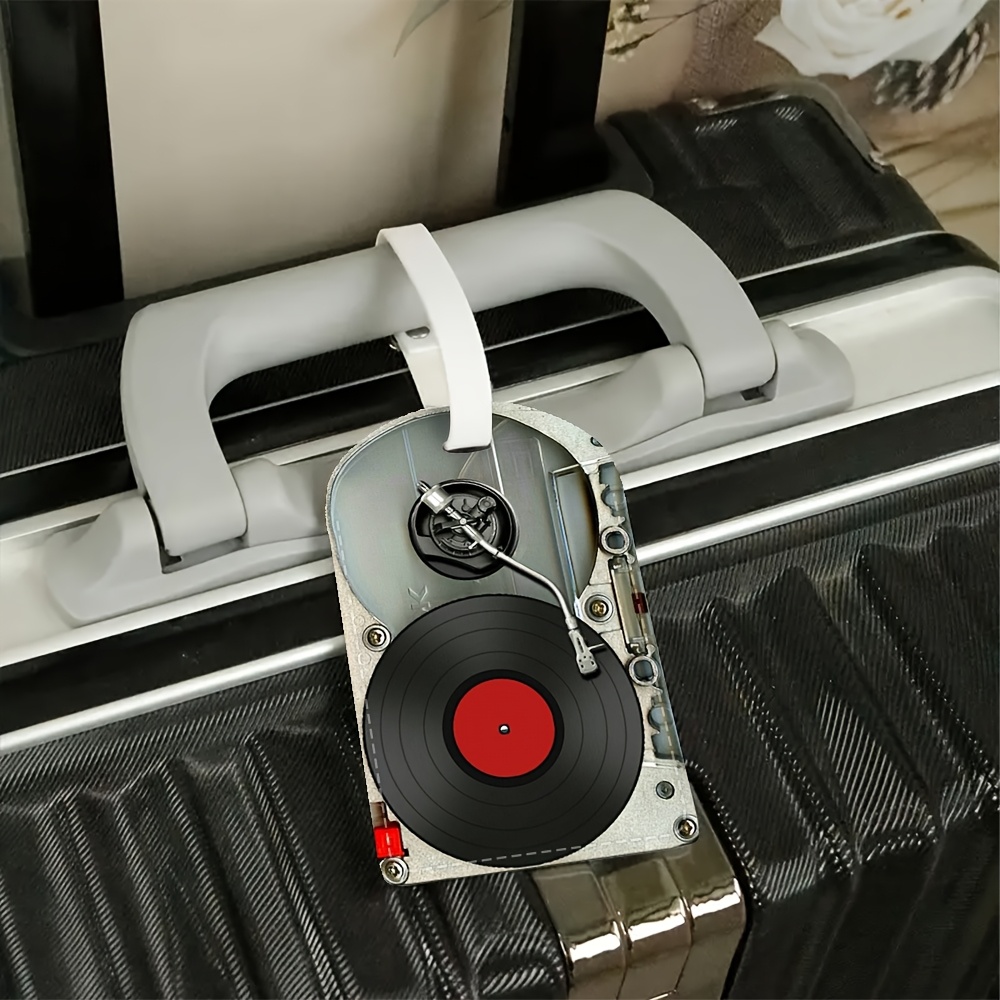 빈티지 LP 레코드 플레이어 모양 수하물 태그 PU 분 - Travel Accessories Luggage Straps 리뷰 및 가격